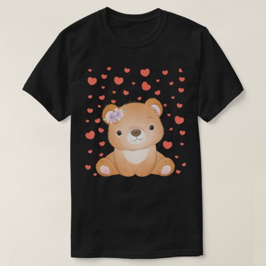 T-shirt Bear Valentine's Day Red Heart's For Bear Lover (Design devant)