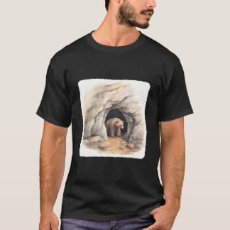 T-shirt Bear With A Hibernation Cave Animal Winter Shelter