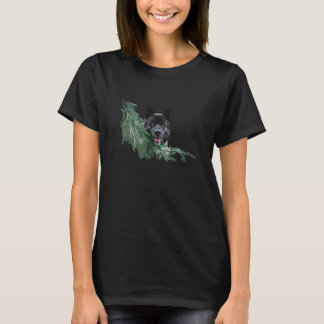 T-shirt Bear with forest, conifer or fir tree Premium
