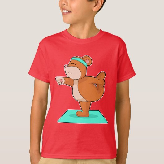 T-shirt Bear Yoga Fitness Gymnastics (Devant)