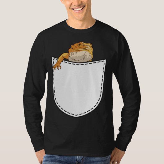 T-shirt Beard Dragon in Artificial Chest Pocket Reptile Li (Devant)