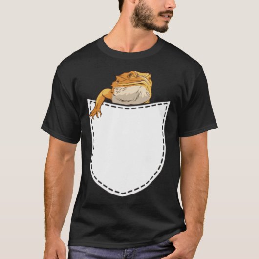 T-shirt Beard Dragon in Artificial Chest Pocket Reptile Li (Devant)