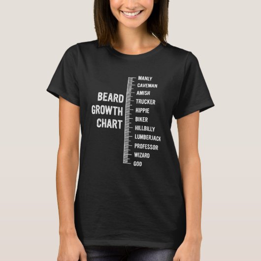 T-shirt Beard Growth Chart Manly  Beard Measurement (Devant)