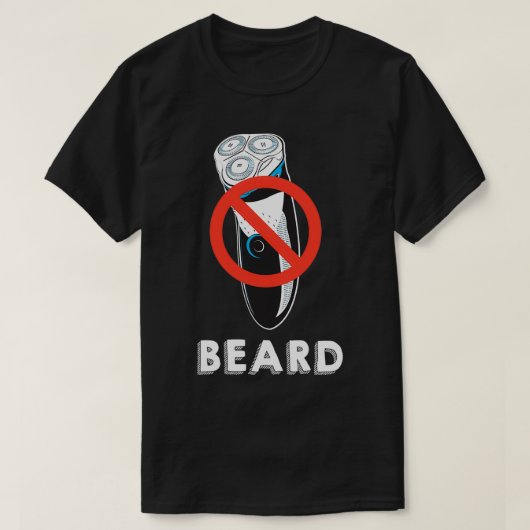 T-shirt Beard No Razor Black (Design devant)