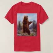 T-shirt Beard Style al ours peinture dans la forêt (Design devant)