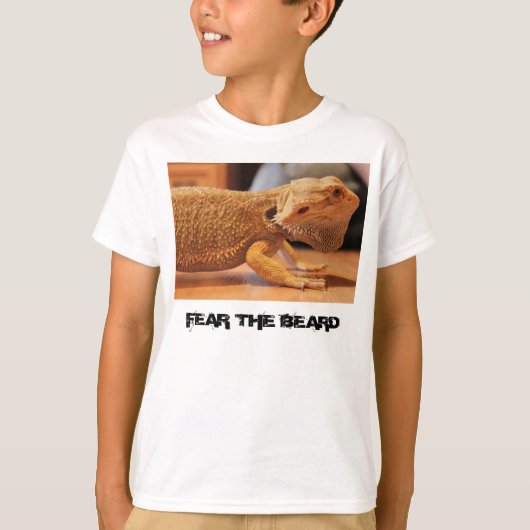 T-shirt bearded dragon beardie "FEAR THE BEARD" (Devant)