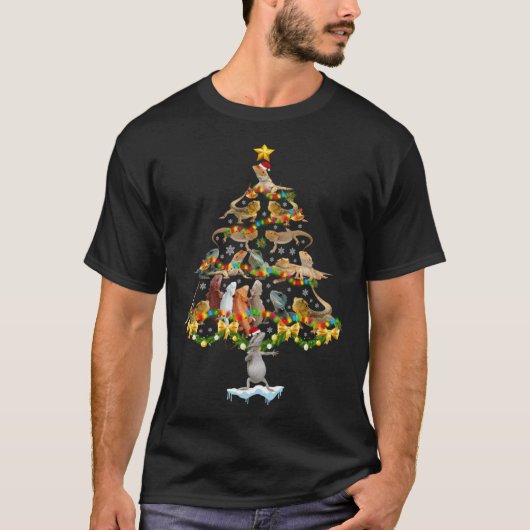 T-shirt Bearded Dragon Christmas Tree  Reptile  Xmas (Devant)