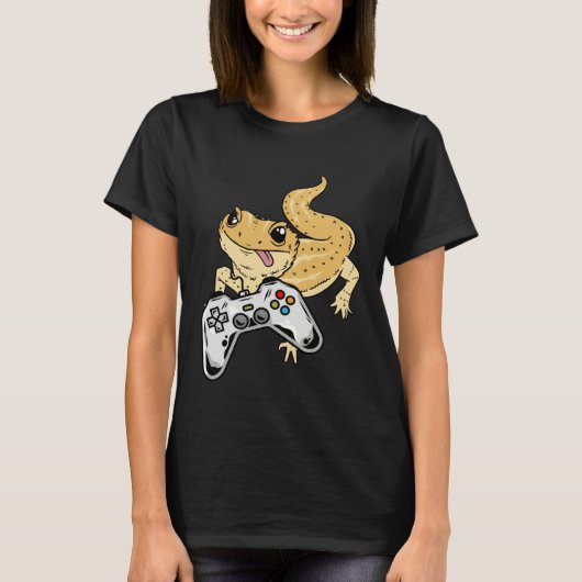 T-shirt Bearded Dragon Gamer Video Games Lizard Reptile Ga (Devant)
