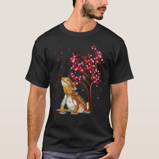 T-shirt Bearded Dragon  Heart Tree Bearded Dragon Valentin (Devant)