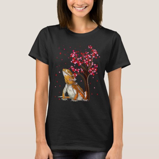 T-shirt Bearded Dragon Heart Tree Bearded Dragon Valentin (Devant)