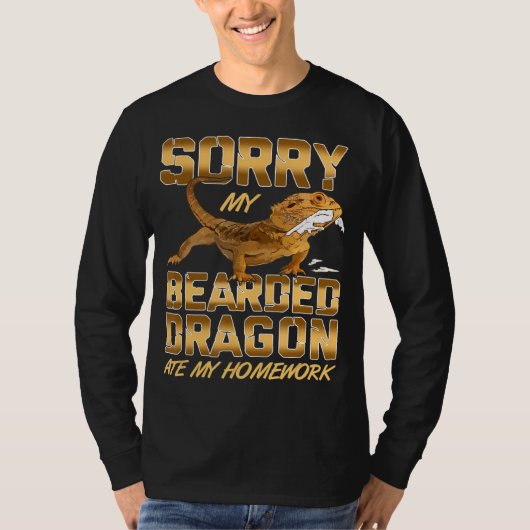 T-shirt Bearded Dragon My Bearded Dragon Ate My Homework T (Devant)