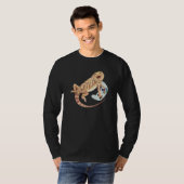 T-shirt Bearded Dragon Playing Video Game Reptiles Pagona (Devant entier)