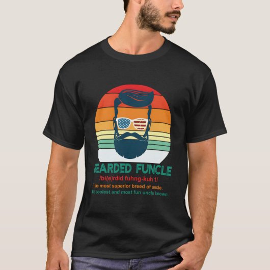 T-shirt Bearded Funcle Definition Uncle (Devant)