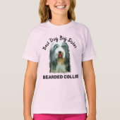 T-shirt Beared Collie aquarelle meilleur chien grande soeu (Devant)
