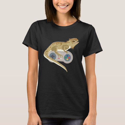 T-shirt Beared Dragon Video Game Contrôleur Reptiles Jeu (Devant)