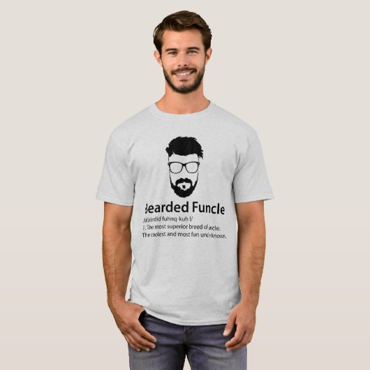 T-shirt Beared Funcle Description Beard Day Shirt Funny (Devant entier)