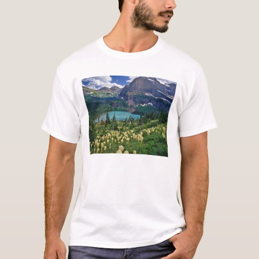 T-shirt Beargrass au-dessus du lac Grinnell dans les nombr (Devant)
