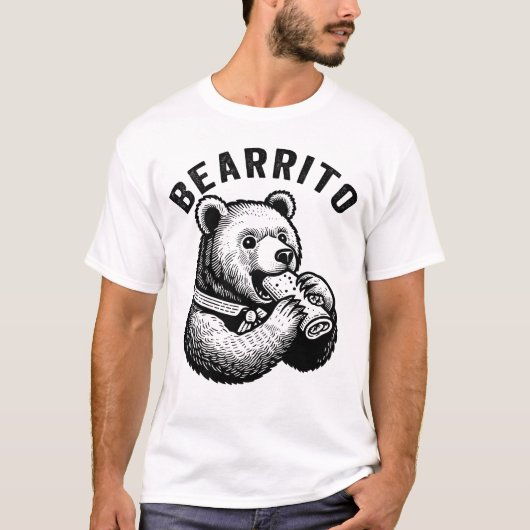 T-shirt Bearrito Bear Eating a Burrito, Mexican Food (Devant)