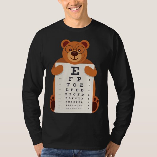 T-shirt Bears Baby Bear Holding Eye Chart Artistic Opticia (Devant)