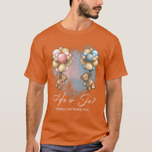 T-shirt Bears Balloons Nanny peut attendre avant la révéla