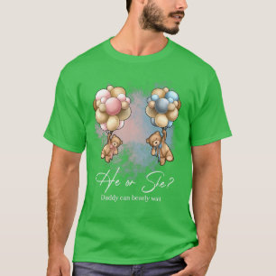 T-shirt Bears Balloons Papa peut attendre avant la révélat