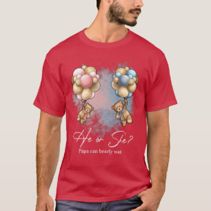 T-shirt Bears Balloons Papa peut attendre prématurément la