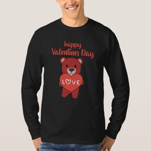 T-shirt Bears happy Valentine's Day Cute Animals With Hear (Devant)