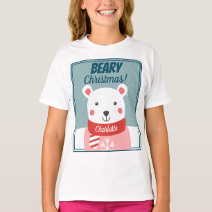 T-shirt Beary Christmas mignon dessin animé ours polaire a
