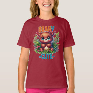 T-shirt Béary Mignonne. Caricature de Teddy Bear souriante