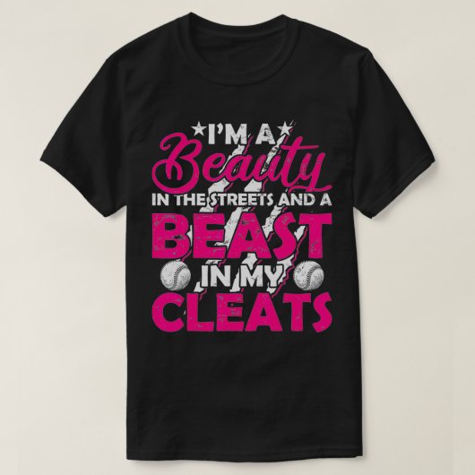 T-shirt Beast Beast dans mes Cleats Softball Player (Design devant)
