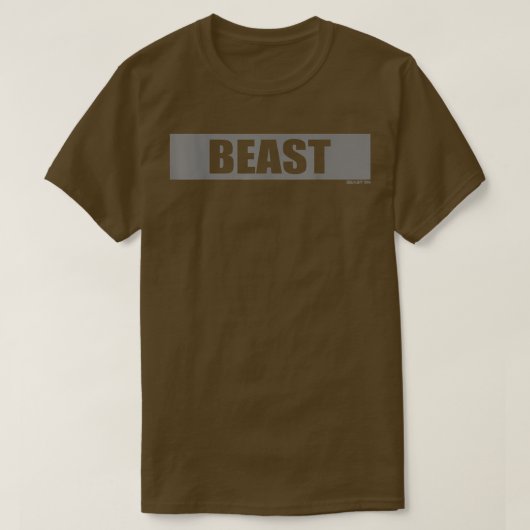 T-shirt Beast Gym Motivation Gris Couleur Formation Fitnes (Design devant)