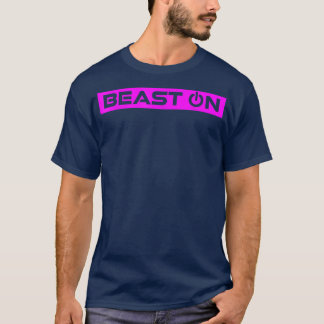 T-shirt Beast ON Pink Gym Fitness Workout Gym Saying Motiv
