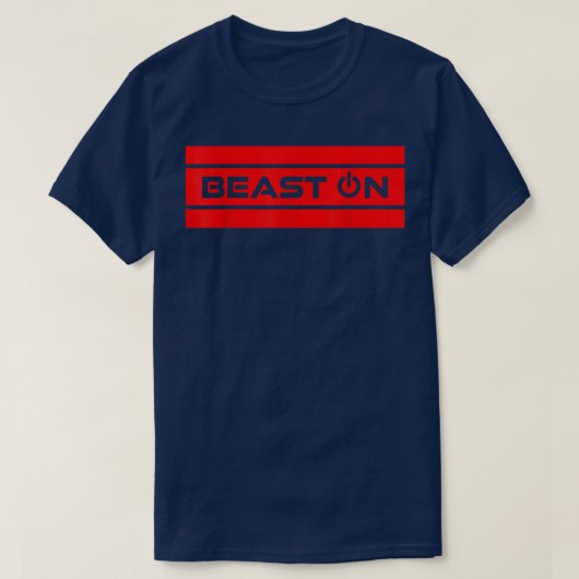 T-shirt Beast ON Red Modern Fitness Simple Gym Motivation (Design devant)