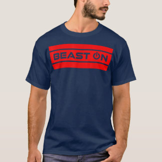 T-shirt Beast ON Red Modern Fitness Simple Gym Motivation