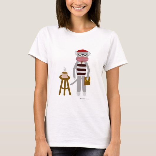 T-shirt Beatnik Sock Monkey Funny Retro Cartoon (Devant)