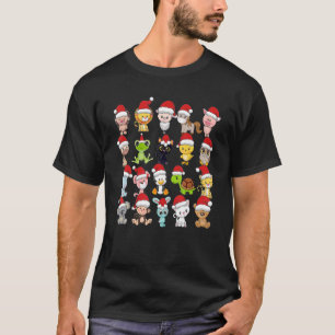 T-shirt Beau Animal Santa Chapeau Noël Arbre Enfants Garço