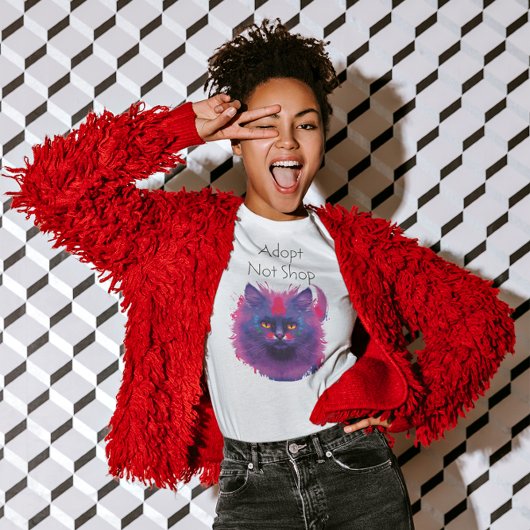 T-shirt Beau Art de Chat Peint Coloré