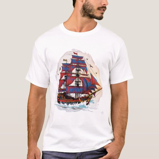 T-shirt Beau bateau DigitalArt (Devant)