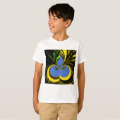 T-shirt Beau Beau Art Sud-Africain Jaune et Bleu (Devant entier)