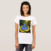 T-shirt Beau Beau Art Sud-Africain Jaune et Bleu (Devant entier)