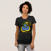 T-shirt Beau Beau Art Sud-Africain Jaune et Bleu (Devant entier)