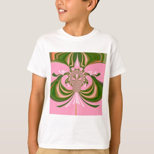 T-shirt Beau bébé rose vert et blanc Kaleidoscope (Devant)