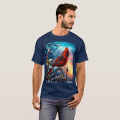 T-shirt Beau Cardinal le matin d'hiver (Devant entier)