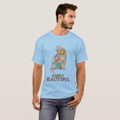 T-shirt Beau Chat Art Coloré Simplement (Devant entier)