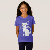 T-Shirt Beau chat de blanc de bande dessinée (Devant entier)