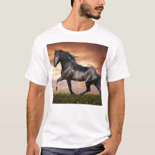 T-shirt Beau Cheval Noir