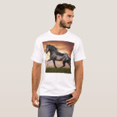 T-shirt Beau Cheval Noir (Devant entier)