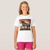 T-shirt Beau Cheval Noir (Devant entier)