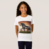 T-Shirt Beau Cheval Noir (Devant entier)