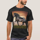 T-shirt Beau Cheval Noir (Devant)